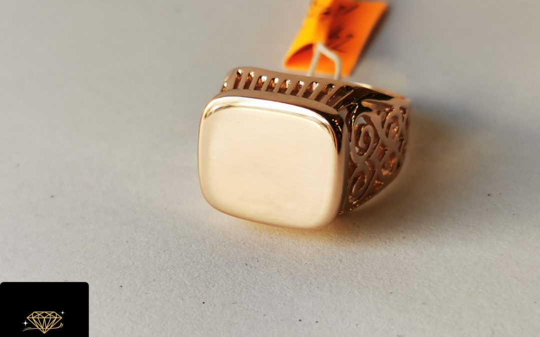 Złoty pierścionek / sygnet pr. 583 używany – cena 1585zł