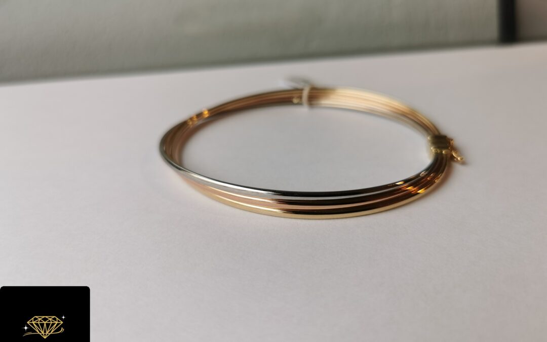 NOWA złota sztywna bransoletka pr. 585 – cena 2050zł