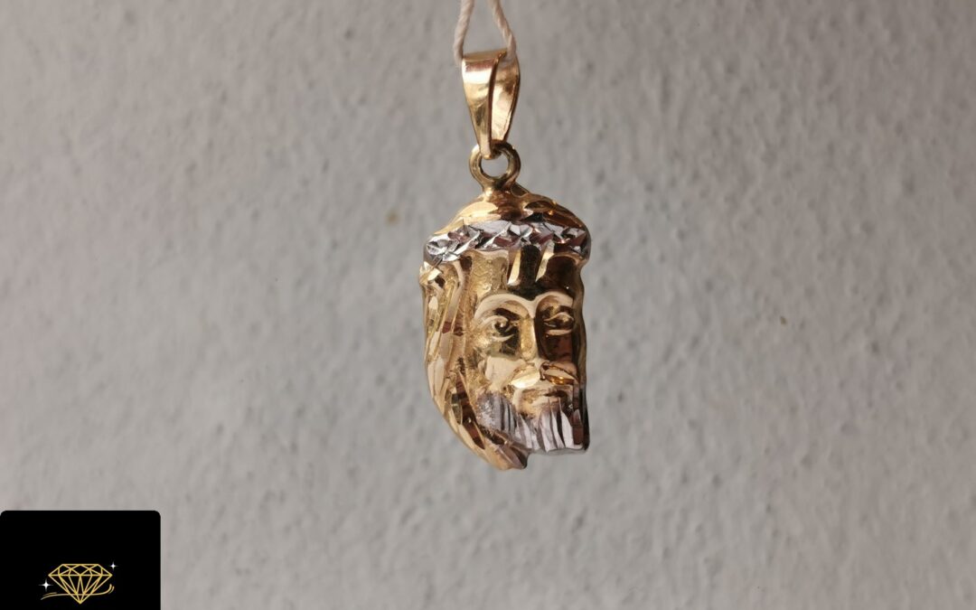 NOWA złota zawieszka głowa Jezusa pr. 585 – cena 425zł