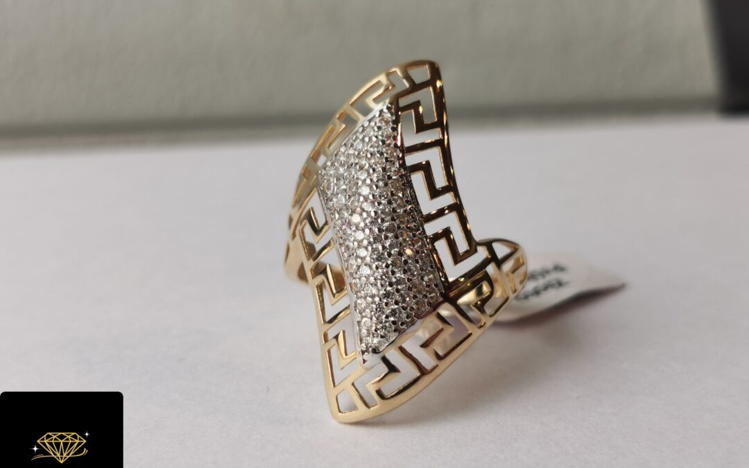 NOWY złoty pierścionek pr. 585 – cyrkonie – cena 810zł