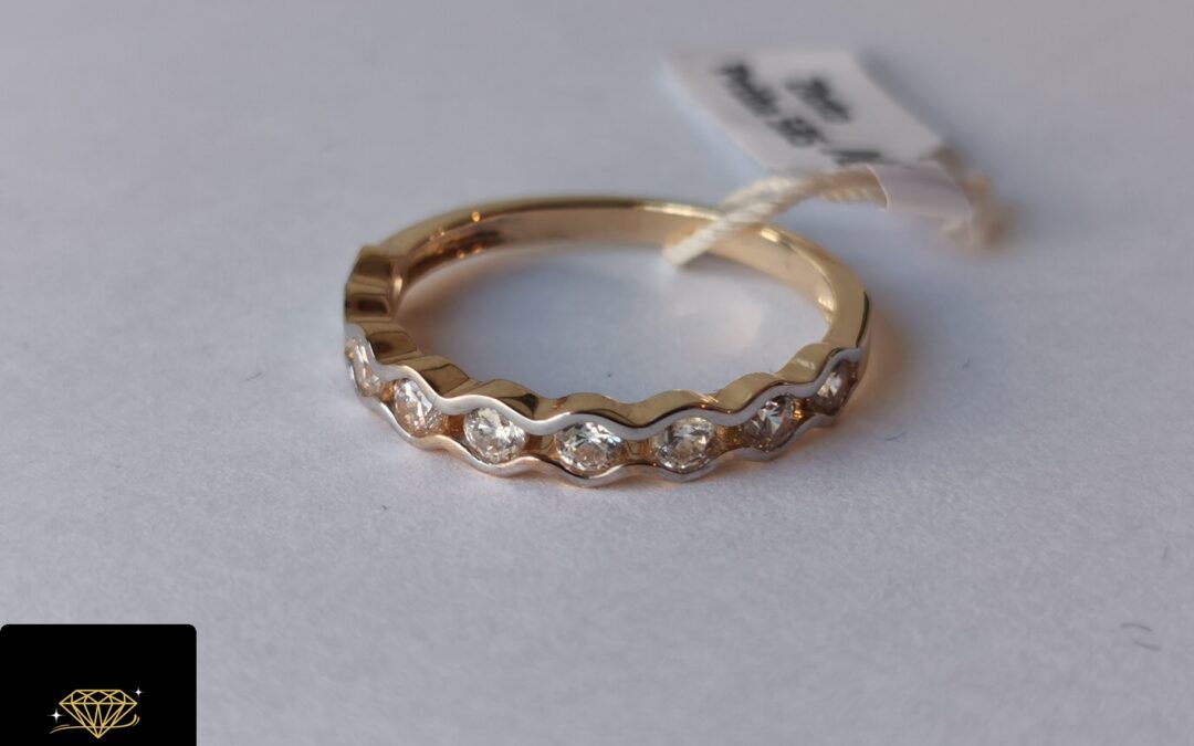 NOWY złoty pierścionek pr. 585 – cyrkonie – cena 660zł