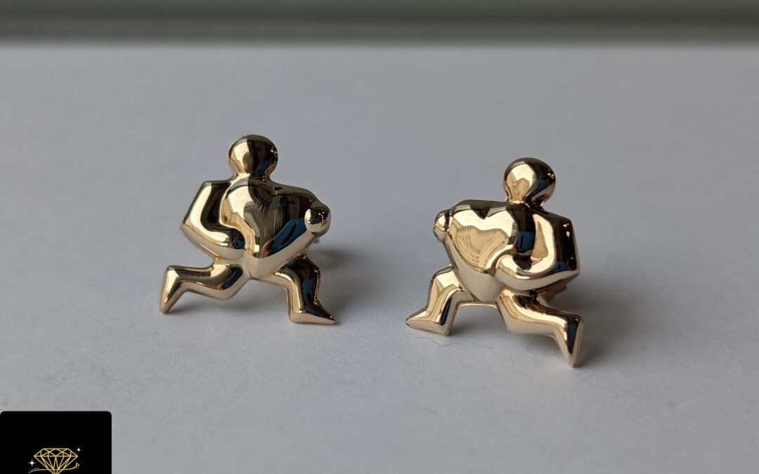 Złote kolczyki pr. 333 używane – cena 190zł