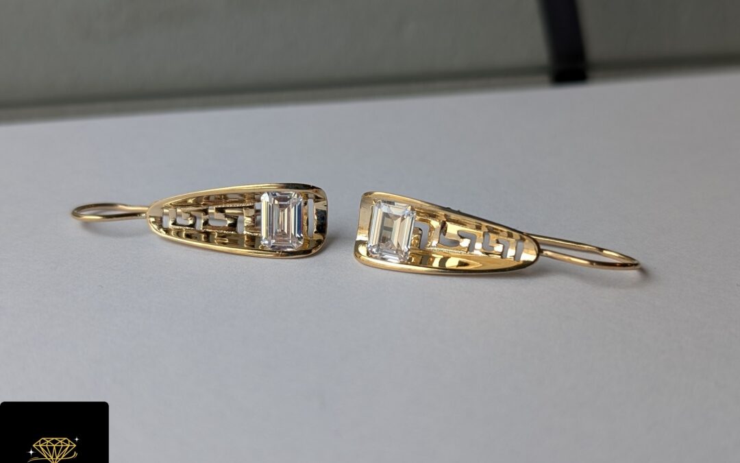 NOWE złote kolczyki pr. 585 – cyrkonie – cena 1865zł