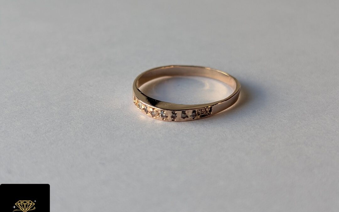 Złoty pierścionek pr. 583 używany – cyrkonie – cena 350zł