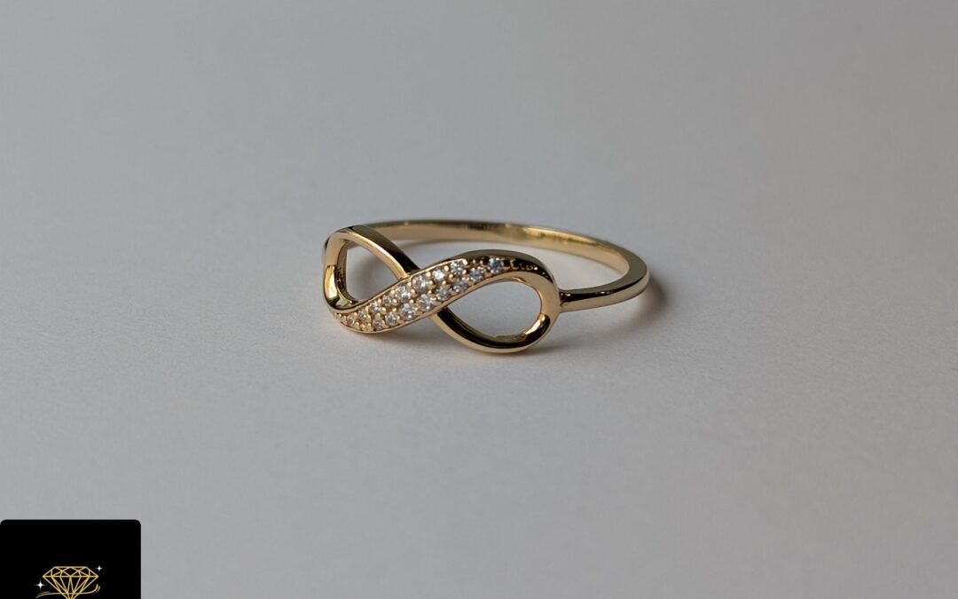 Złoty pierścionek pr. 585 nieużywany – cyrkonie – cena 515zł