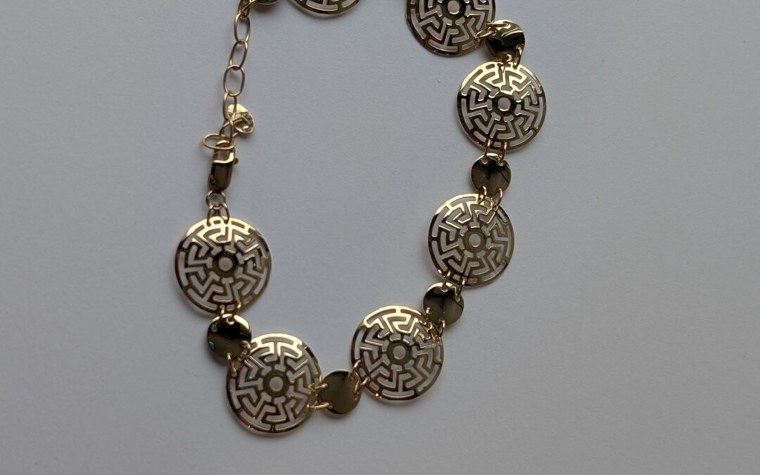 NOWA złota bransoletka pr. 585 – grecka droga – cena 3065zł