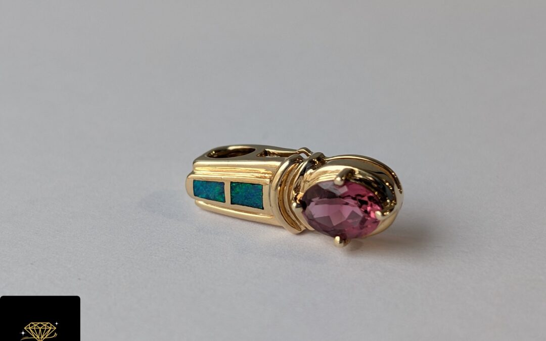 Złota zawieszka z opalami australijskimi pr. 585 używana – cena 1035zł