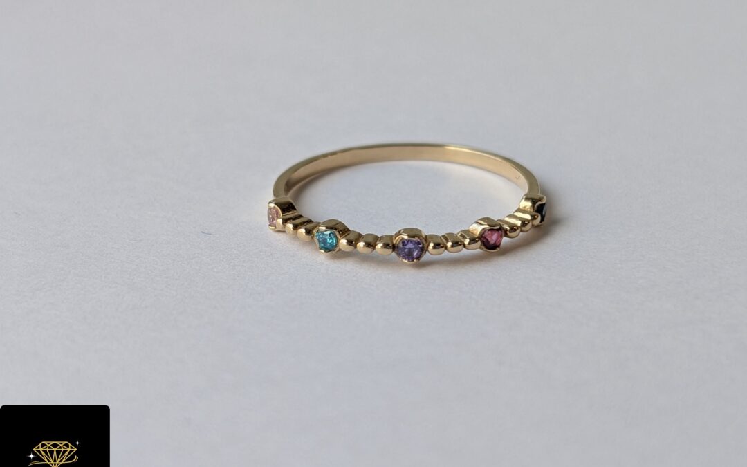 NOWY złoty pierścionek pr. 585 – cyrkonie – cena 590zł